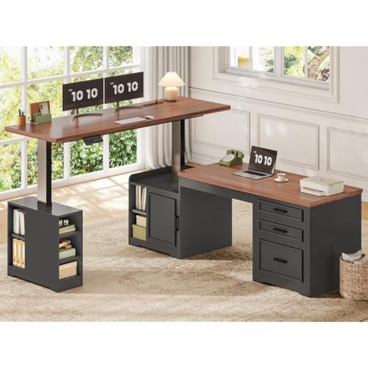 Desk Setup Or Set Up - مكتب كهربائي قابل للتعديل على شكل