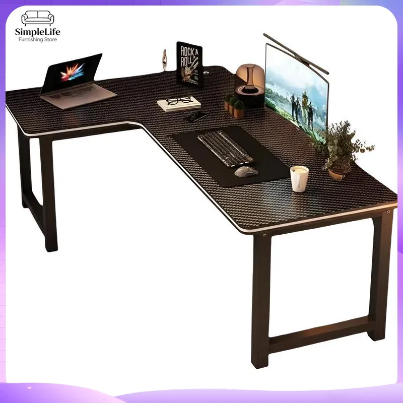 Desk Room Setup - مكتب ألعاب زاوي مع رف تخزين