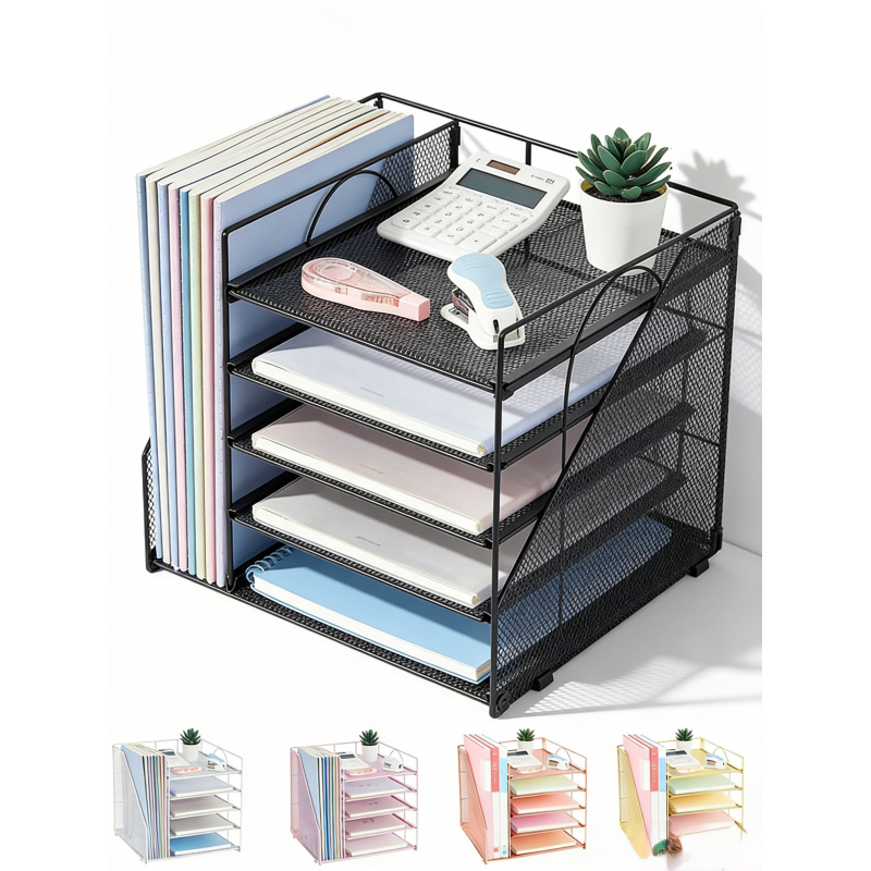 Desk Setup Design - 5 طبقة رف الملفات الورقية مكتب