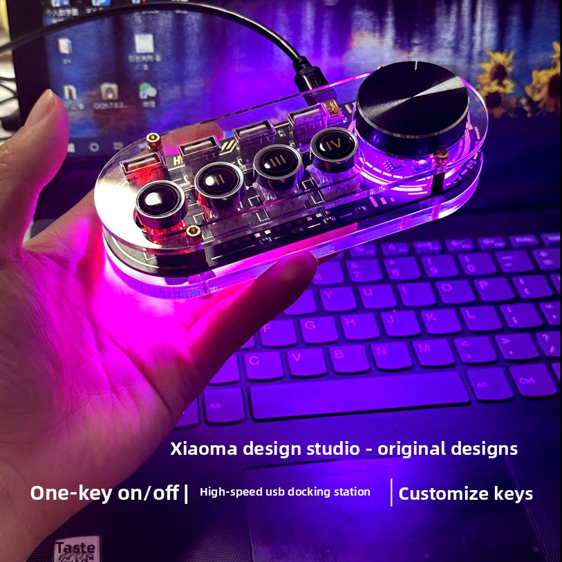 Desk Setup Aesthetic - موزع USB مخصص مع وحدة تحكم