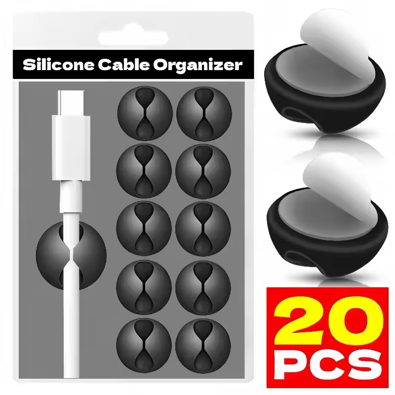 Desk Setup Cable Management - كابل كليب حامل سلك الهاتف USB