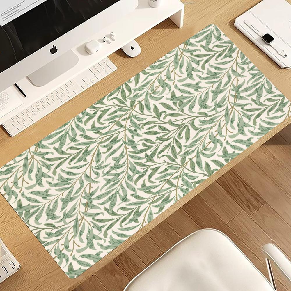 Desk Room Setup - أوراق أغصان الصفصاف، وسادة فأرة، إكسسوارات