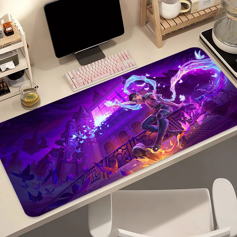 Desk Setup Rug - لوحة ماوس للألعاب بتصميم أنمي للكمبيوتر،
