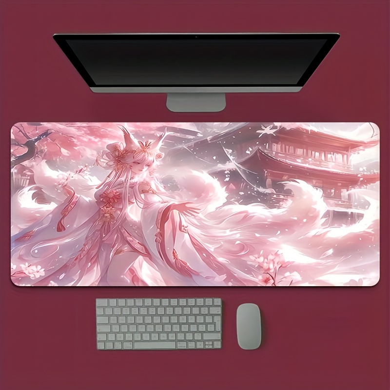 Desk Setup Aesthetic - سجادة مكتب بتصميم فتاة الثعلب الأنمي،