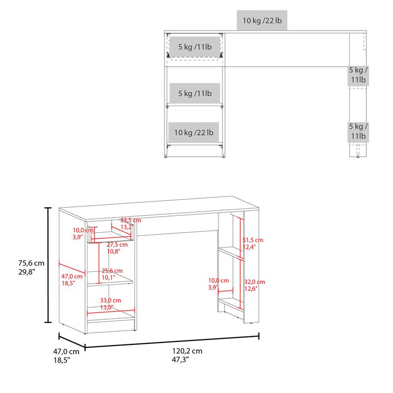 مكتب كتابة بعرض 47 بوصة مع درج - مراجعة Desk Setup Or Set Up وسعره