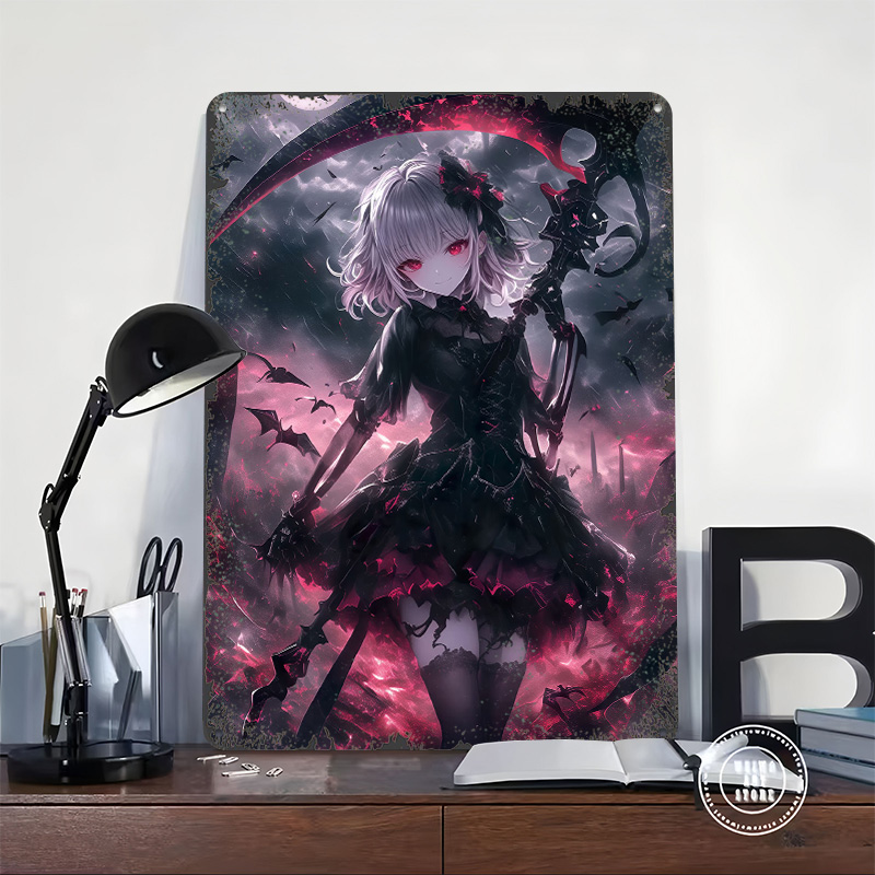 ملصق فتاة الموت الشريرة، فن جد - مراجعة Desk Setup Art وسعره