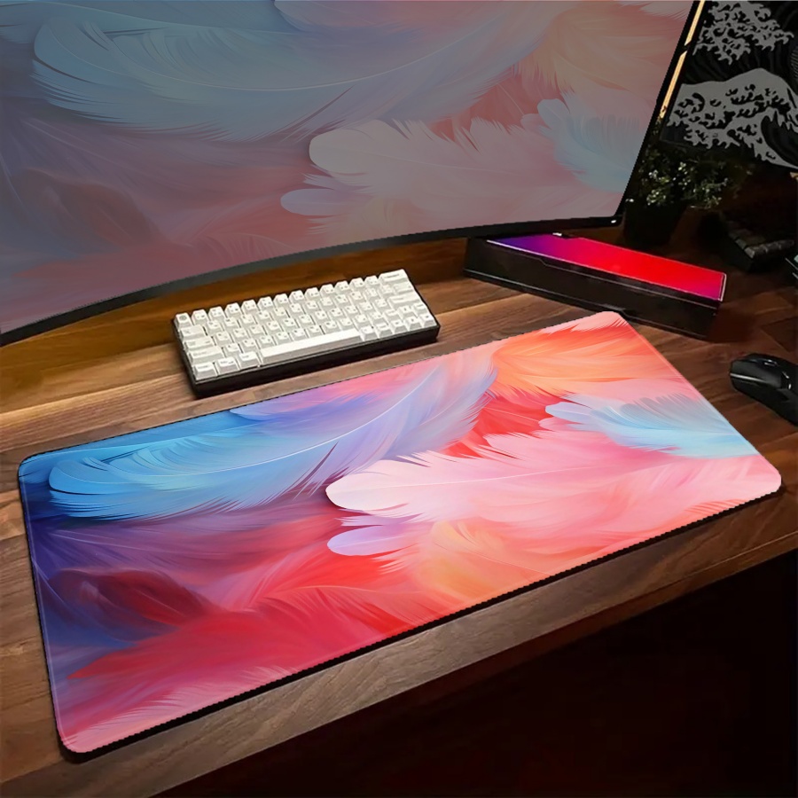 لوحة ماوس كبيرة بتصميم ريشة فن - مراجعة Desk Setup Art وسعره