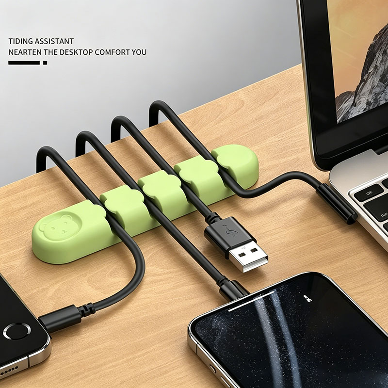 منظم كابلات من السيليكون ذاتي  - مراجعة Desk Setup Cable Management وسعره