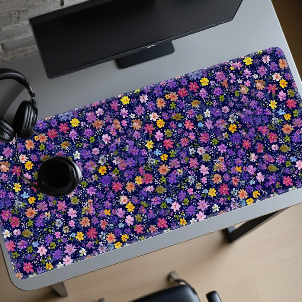 سجادة مكتب كبيرة بنمط زهري، لو - مراجعة Desk Setup Aesthetic وسعره