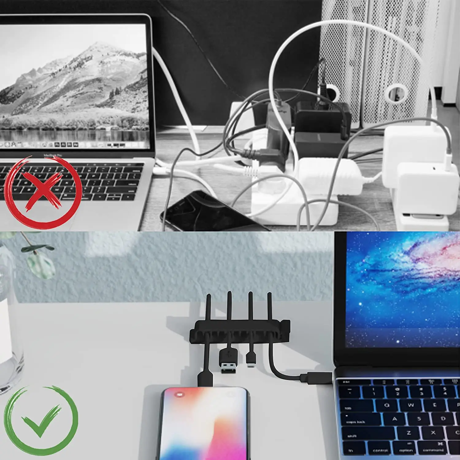 منظم الكابلات، حامل الأسلاك، م - مراجعة Desk Setup Cable Management وسعره