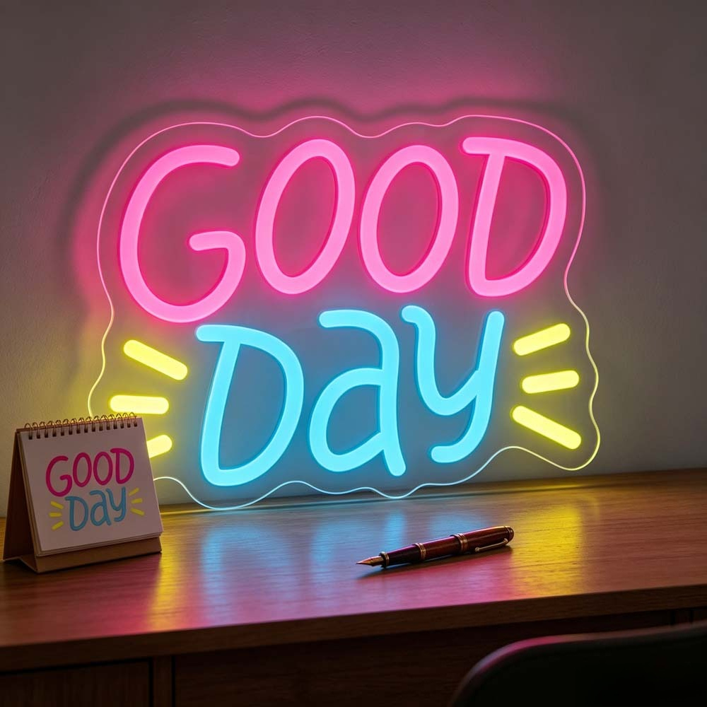 لافتة نيون LED ملونة بتدرج ألو - مراجعة Desk Setup Aesthetic وسعره