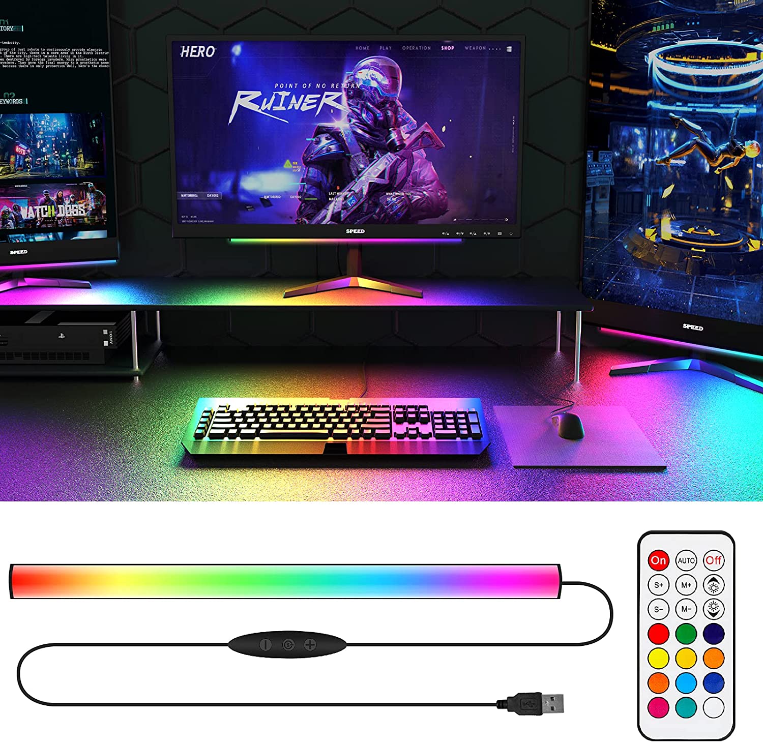 شريط إضاءة تحت الشاشة RGB Drea - مراجعة Desk Room Setup وسعره