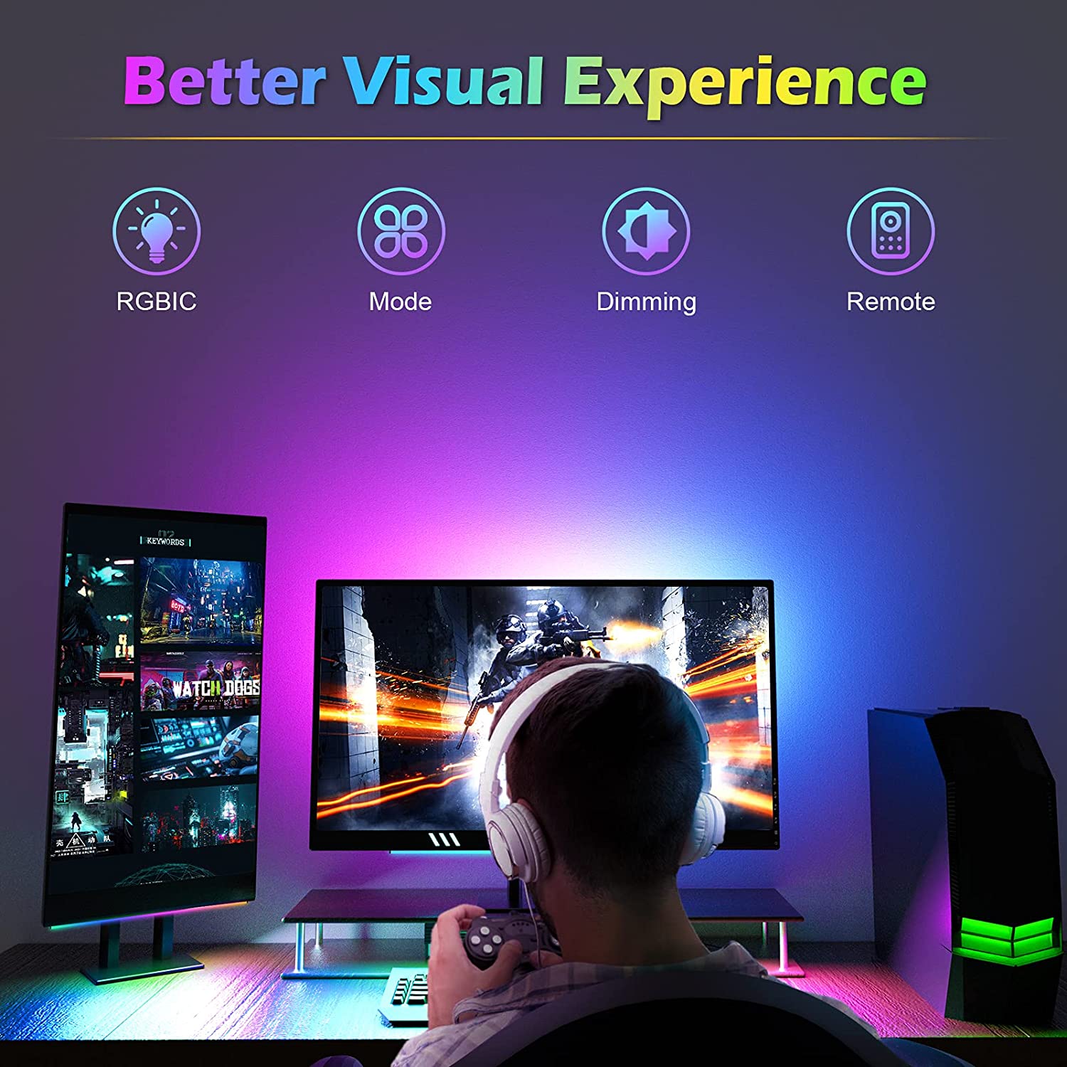 شريط إضاءة تحت الشاشة RGB Drea - مراجعة Desk Room Setup وسعره