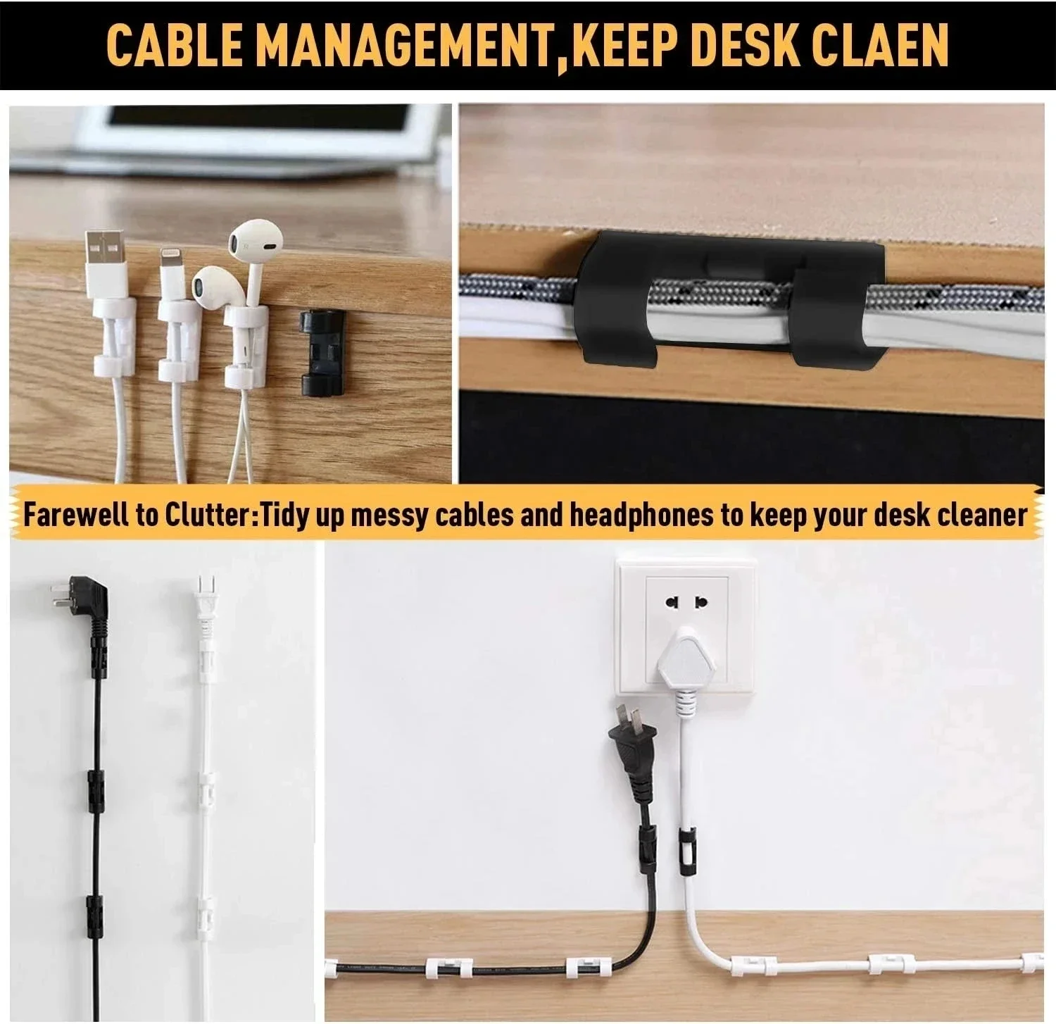 منظم مشابك الكابلات، حامل الأس - مراجعة Desk Setup Cable Management وسعره